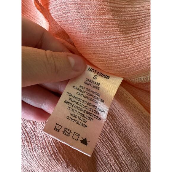 Miss Me Coral Boho Blouse Size Small - Picture 5 of 7